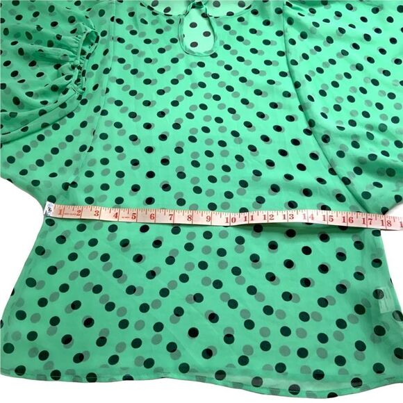 ANTHROPOLOGIE Hi There From Karen Walker Polka Dot Sheer Batwing Blouse Sz 2 - Picture 6 of 10